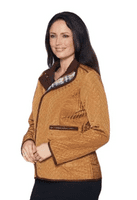 Womens Diamond Quilted Short Gold Jacket db853